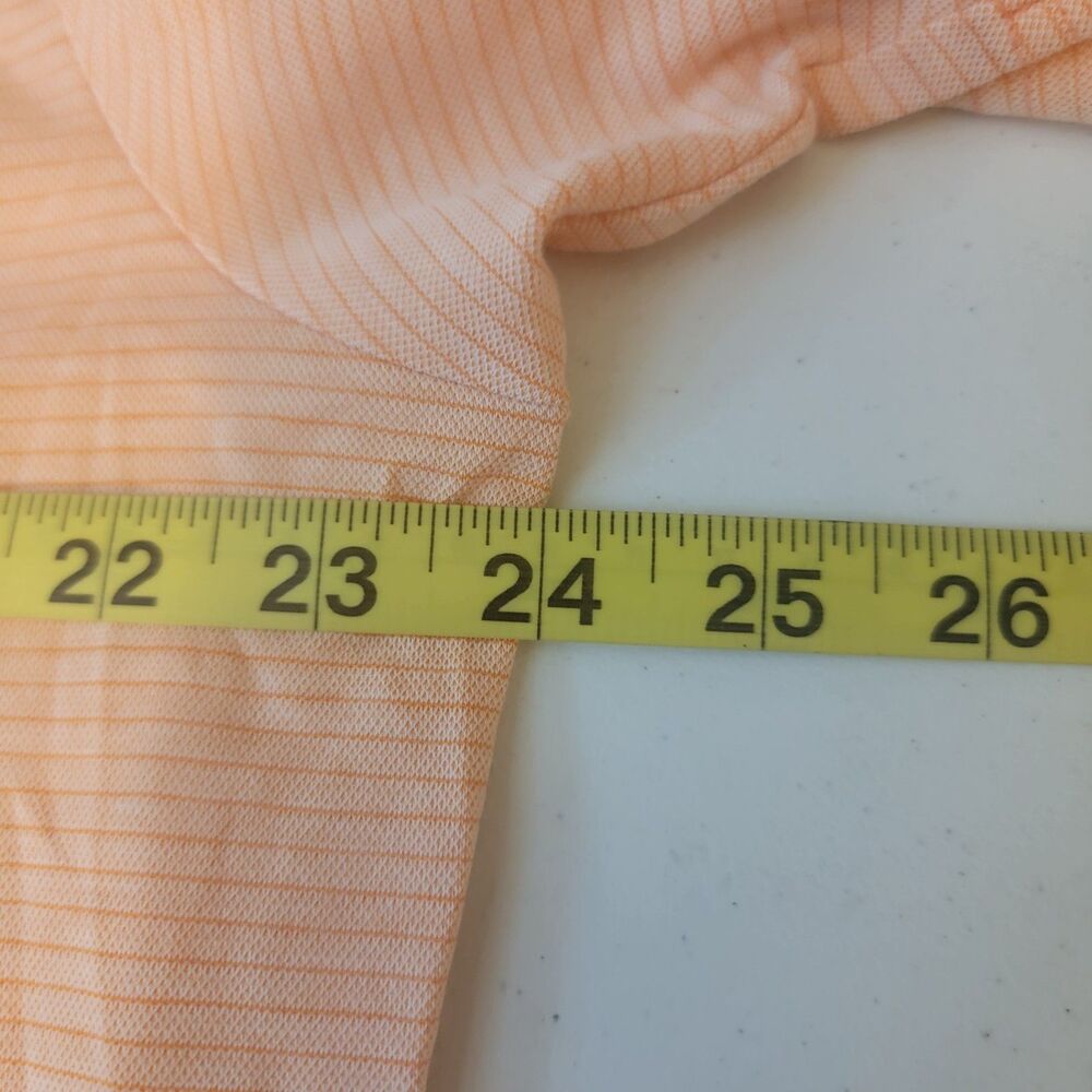 Travis Mathew Mens Size XL Orange Striped Cotton Poly Golf Polo - Picture 7 of 9